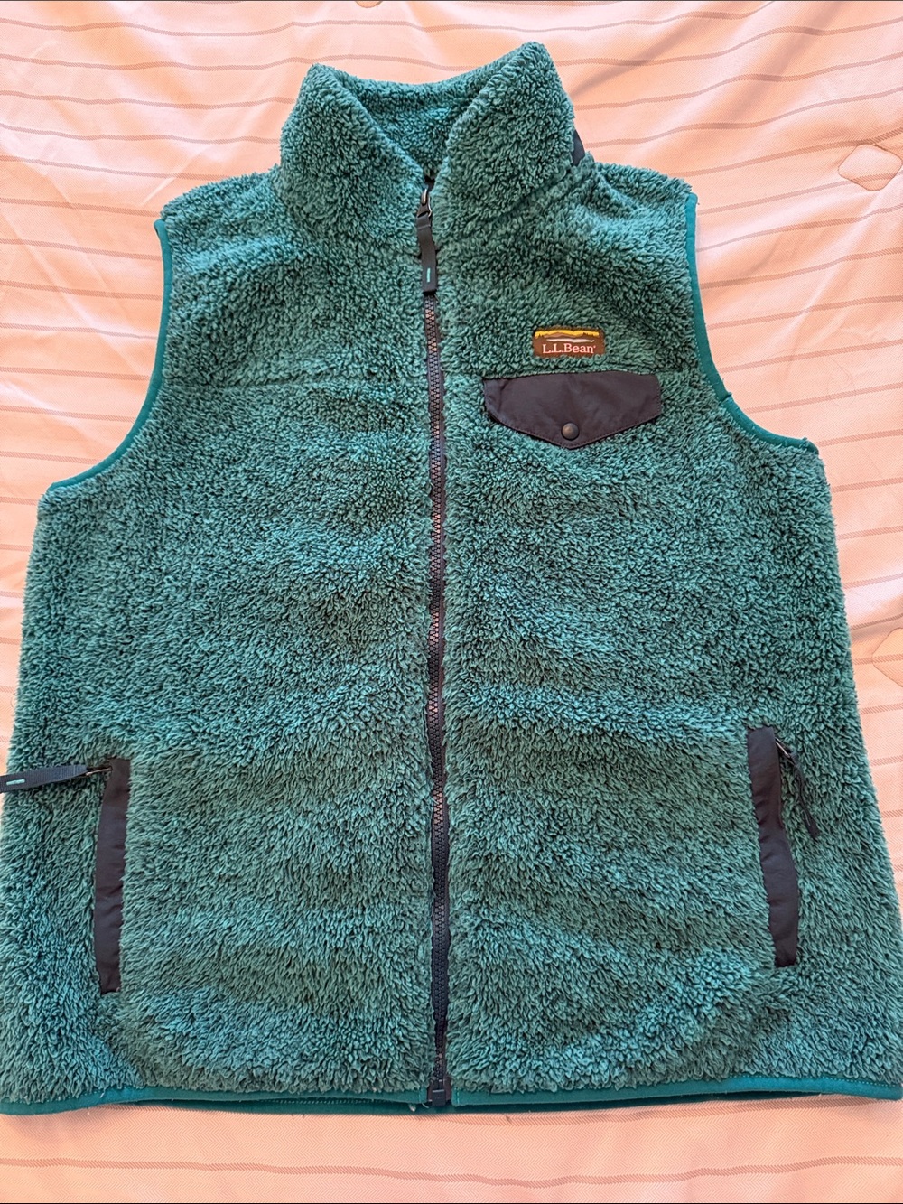 L.L. Bean Teal Plush Sherpa Zip Vest